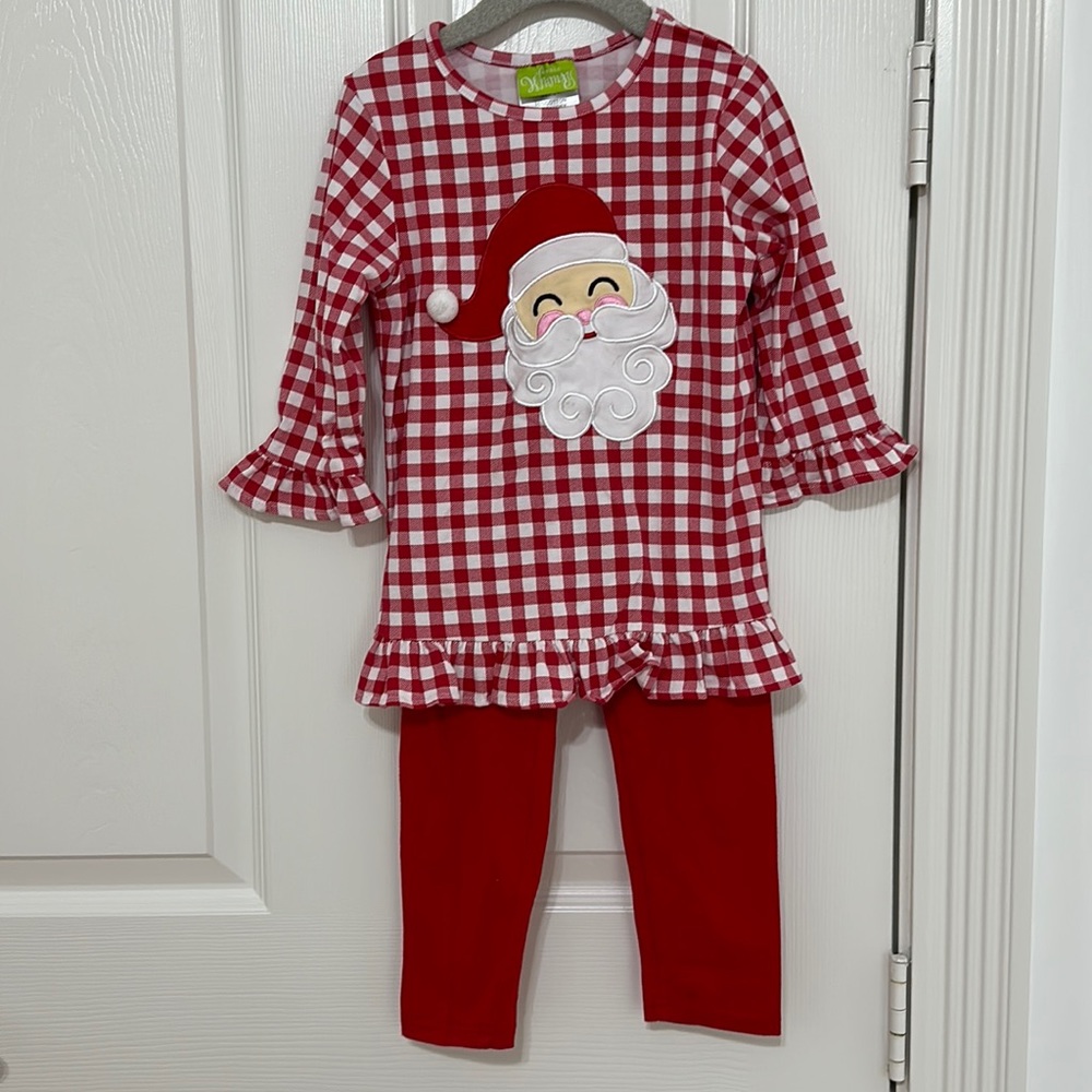 Girls Santa 2 piece outfit- size 6